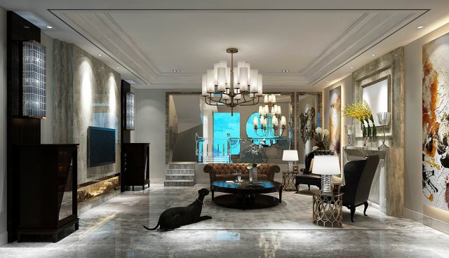 european-style living room design 46 3D Model .c4d .max .obj .3ds .fbx .stl .blend 