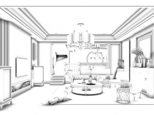 european-style living room design 46 3D Model