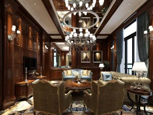 यूरोपीय शैली में रहने वाले कमरे का डिज़ाइन 47 3D मॉडल