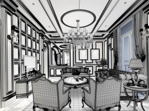 european-style living room design 47 3D Модель