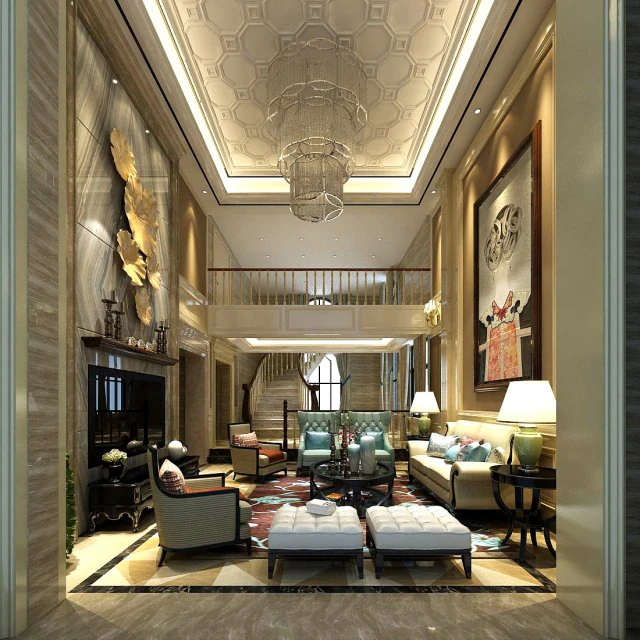 european-style living room design 48 3D Model .c4d .max .obj .3ds .fbx .stl .blend