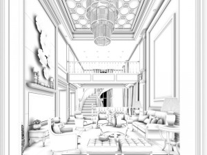 european-style living room design 48 3D Model