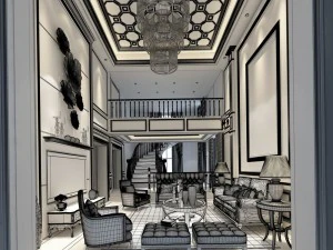 european-style living room design 48 3D Model