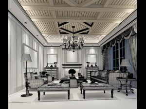 european-style living room design 49 Modello 3D
