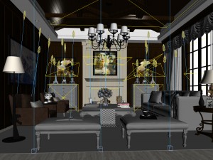 european-style living room design 49 Modello 3D