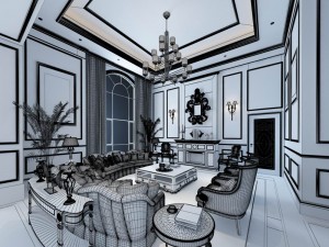 european-style living room design 50 3D Model