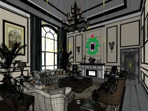 european-style living room design 50 3D Model