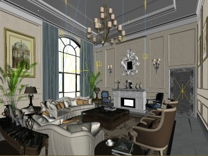 european-style living room design 50 3D Model