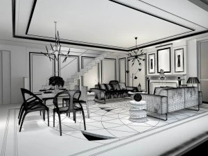 european-style living room design 51 3D Model