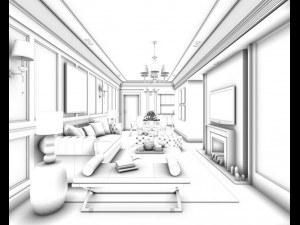 european-style living room design 52 3D Model