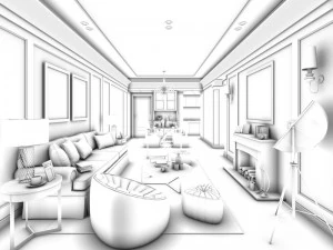 european-style living room design 53 3D Model