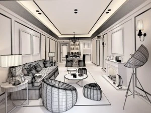 european-style living room design 53 3D Model