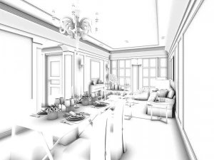 european-style living room design 53 3D Model