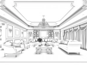 european-style living room design 54 3D Model