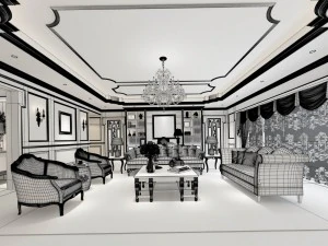 european-style living room design 54 3D Model