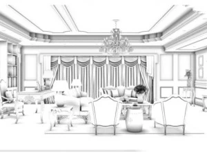 european-style living room design 54 3D Model