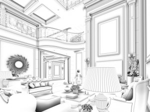 european-style living room design 55 3D 模型