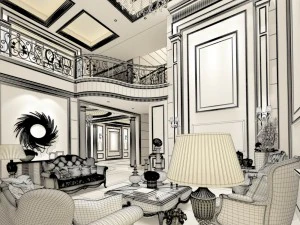 european-style living room design 55 3D Model