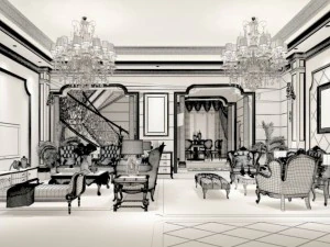 european-style living room design 56 3D Model