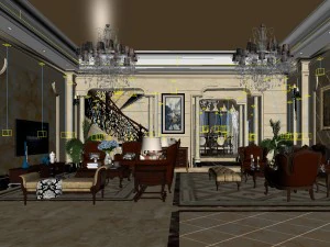 european-style living room design 56 3D Model