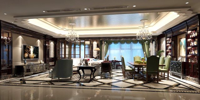 european-style living room design 57 3D Modell .c4d .max .obj .3ds .fbx .stl .blend