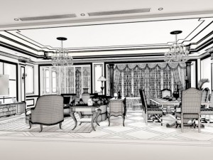 european-style living room design 57 3D Modell