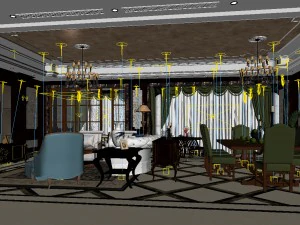 design de sala de estar em estilo europeu 57 Modelo 3D