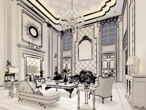 european-style living room design 58 3D Model