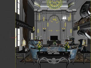 european-style living room design 60 3D Model