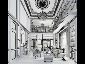 european-style living room design 61 3D Model