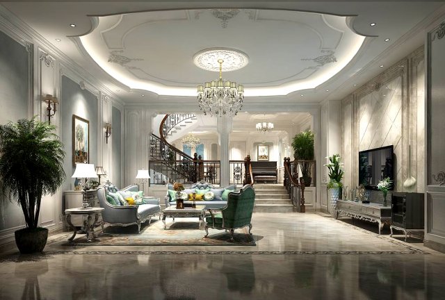 european-style living room design 62 3D 模型 .c4d .max .obj .3ds .fbx .stl .blend 