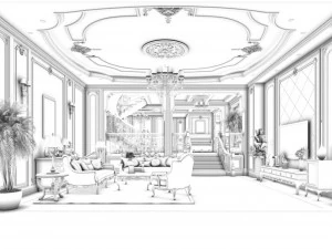 european-style living room design 62 3D Model