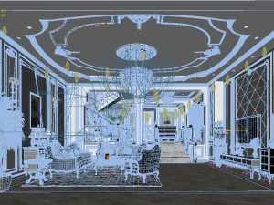 european-style living room design 62 3D Model