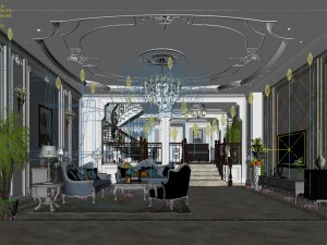 european-style living room design 62 3D Model