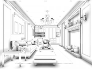 european-style living room design 64 3Dモデル