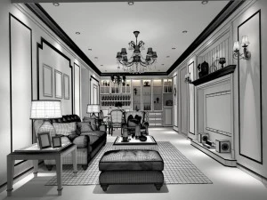 european-style living room design 64 3D Model