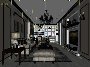 european-style living room design 64 3D Model