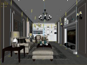 european-style living room design 64 3D Model