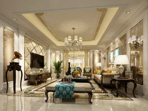 european-style living room design 65 3D Model