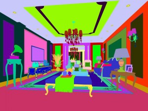 european-style living room design 65 3D Model