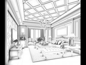 european-style living room design 66 3Dモデル