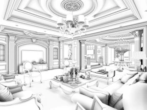 european-style living room design 67 3D Model