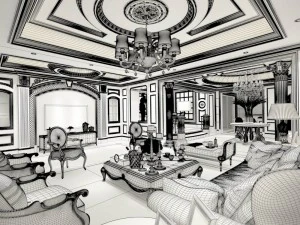 european-style living room design 67 3D Model