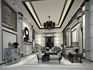european-style living room design 68 3D Model