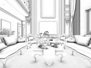 european-style living room design 69 3D Model