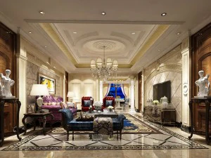 Soggiorno in stile europeo anni '70 Modello 3D