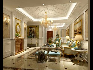 design del soggiorno in stile europeo 71 Modello 3D