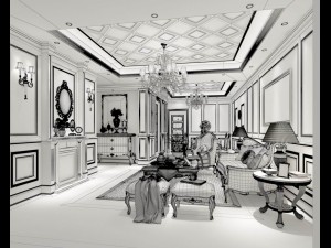 european-style living room design 71 3D 模型