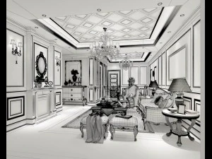 european-style living room design 71 3D Model