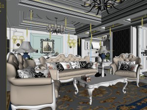 european-style living room design 73 Modelo 3D